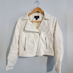 H&M White Moto Jacket